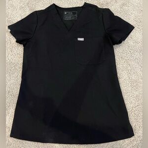 Figs scrub top- single pocket, V-neck, like new, color black